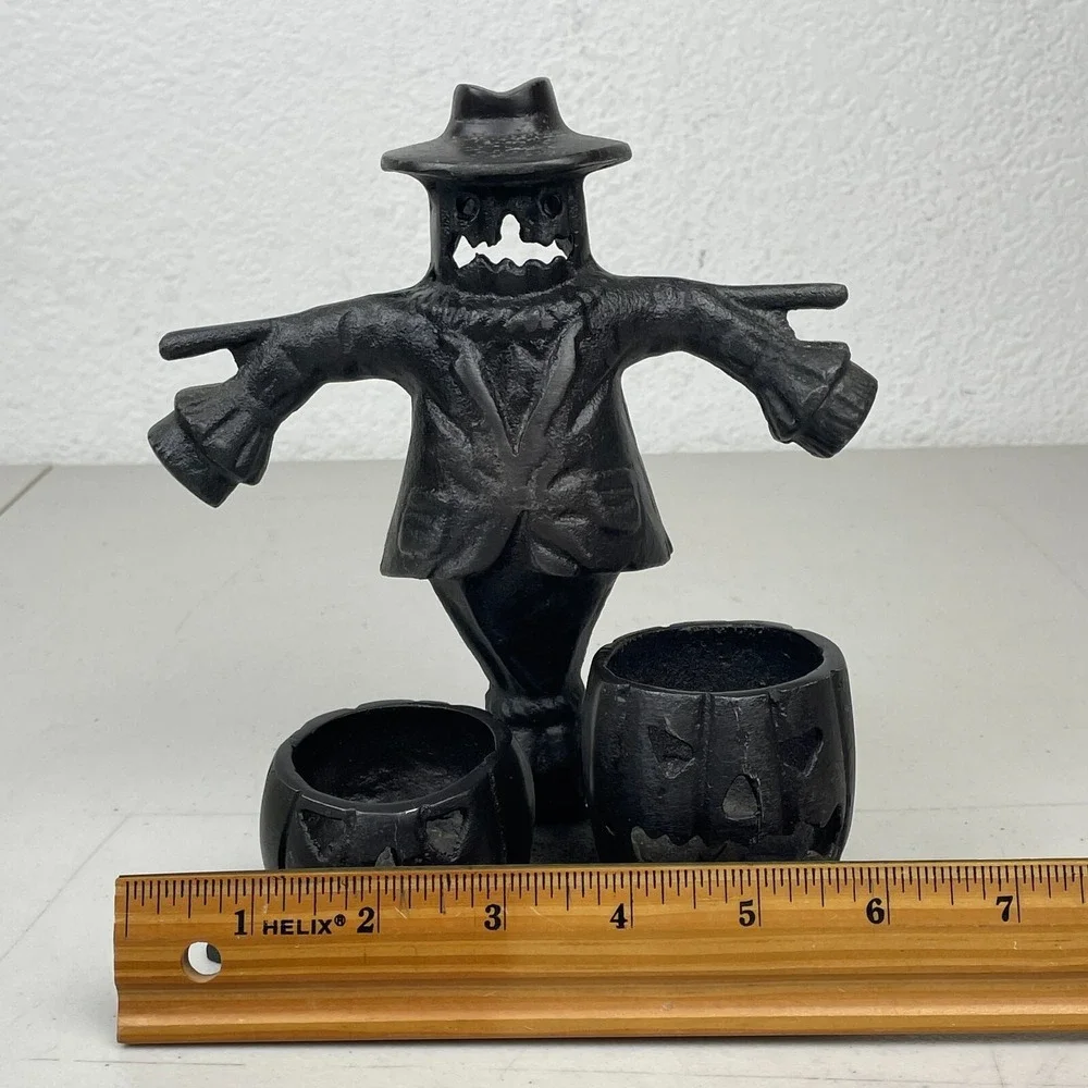 Vintage Halloween Tea Light Holder Yankee Candle Illuminations Scarecrow Pumpkin
